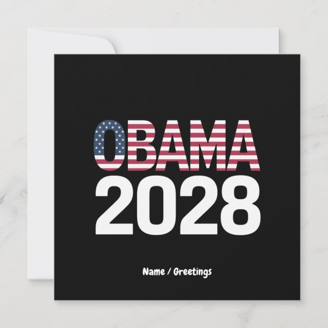 Låt oss fixa detta, Obama för president 2028 Inbjudningar (Framsida)