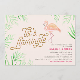 LÅT OSS FLAMINGLE BABY SHOWER FLAMINGO-INVIKATION INBJUDNINGAR
