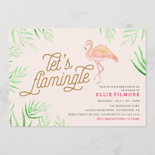 LÅT OSS FLAMINGLE BABY SHOWER FLAMINGO-INVIKATION INBJUDNINGAR