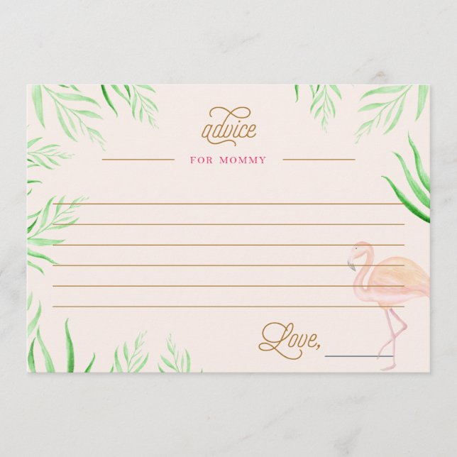 LÅT OSS FLAMINGLE BABY SHOWER FLAMINGO RÅDGIVKORT RÅDKORT (Framsida)