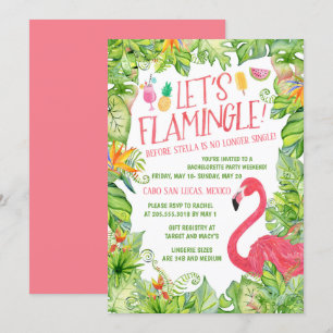 Låt oss Flamingle Bachelorette Party Inbjudningar
