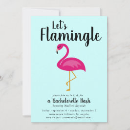 Låt oss Flamingle Flamingo Bachelorette Party Inbjudningar