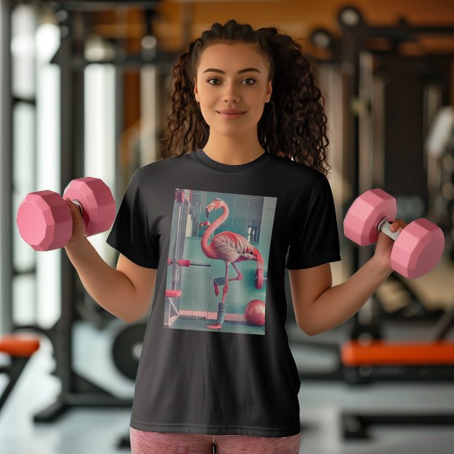 Låt oss Flamingle - Flamingo Bära - Gym Workout T Shirt (Add a splash of fun to your workout with "Let's Flamingue," featuring a stylish flamingo!)