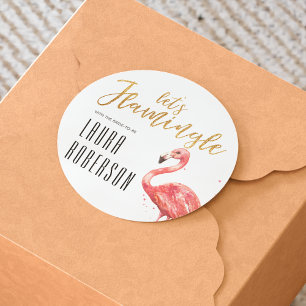 Låt oss Flamingle Guld Glitter MÖHIPPA Runt Klistermärke