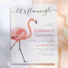 Låt oss Flamingle | Modern Flamingo Födelsedagsfes Inbjudan Vykort