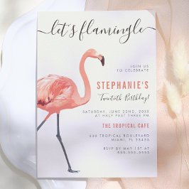 Låt oss Flamingle | Modern Flamingo Födelsedagsfes Inbjudningar