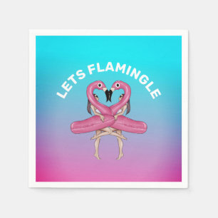 Låt oss Flamingle Party Float Ombre Rosa Fyrkantig Pappersservett