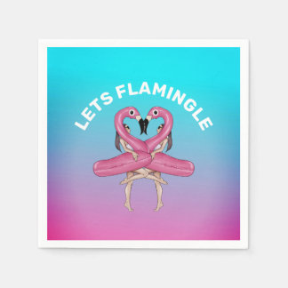 Låt oss Flamingle Party Float Ombre Rosa Fyrkantig Pappersservett