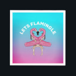 Låt oss Flamingle Party Flyt Ombre Rosa Square Pap Pappersservett<br><div class="desc">Lägg till lite färg i bordsprogramvaran pub eller party med den här roligten,  ombre Låt oss Flamingle pappra blöjor.</div>