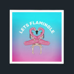 Låt oss Flamingle Party Flyt Ombre Rosa Square Pap Pappersservett<br><div class="desc">Lägg till lite färg i bordsprogramvaran pub eller party med den här roligten,  ombre Låt oss Flamingle pappra blöjor.</div>