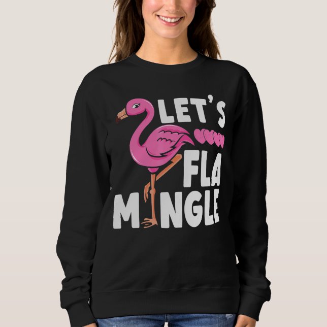 Låt oss Flamingle Rosa Flamingo Heart Bird Summer T Shirt (Framsida)