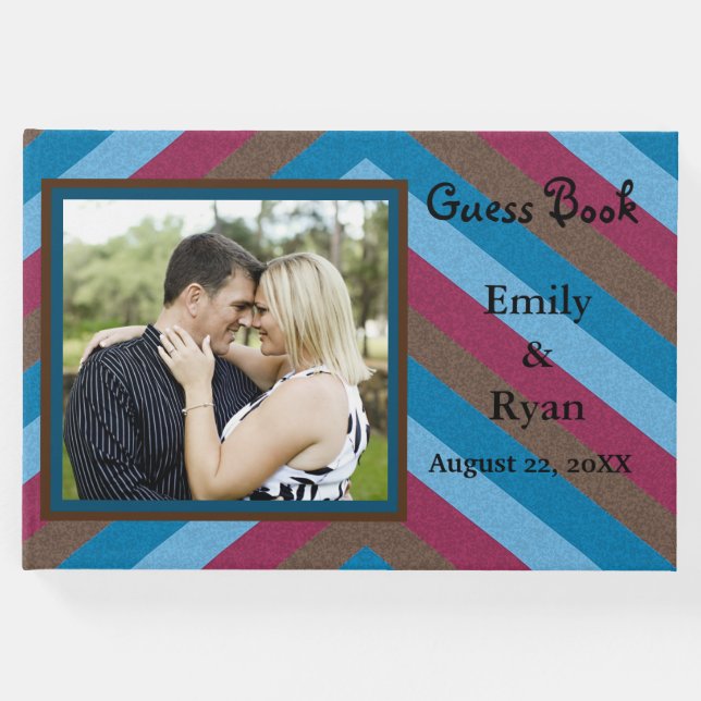 Låt oss Flamingle Stripe Mönster Lägg till par fot Gästböcker (Framsida)