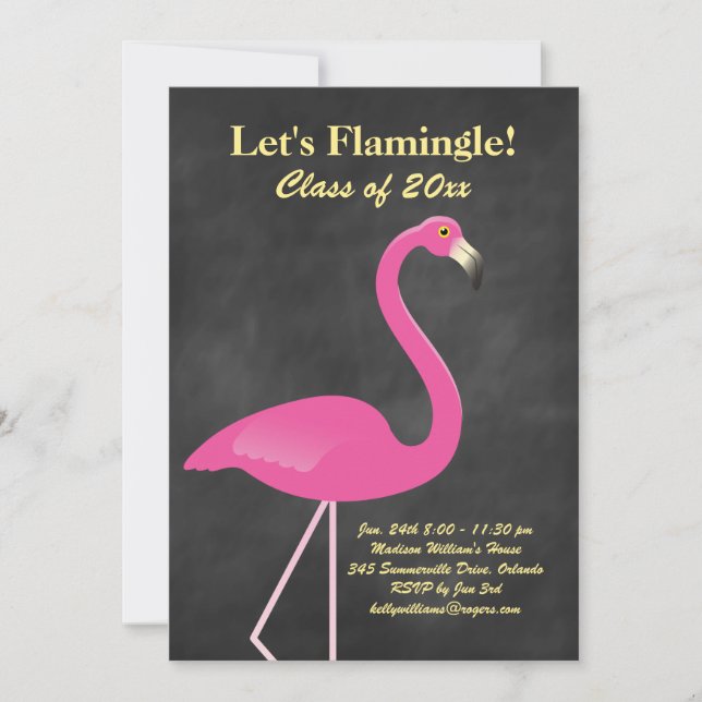 Låt oss Flamingle-Studentfest - Kalkylbord Inbjudningar (Framsida)