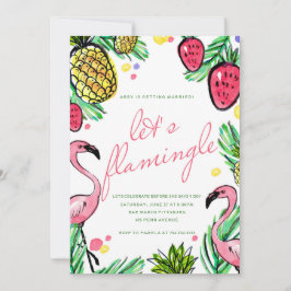 Låt oss Flamingle Tropical Bachelorette Party Inbj Inbjudningar