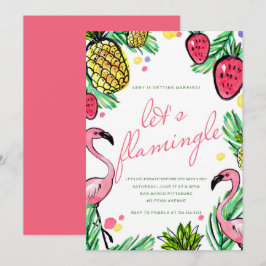Låt oss Flamingle Tropical Bachelorette Party Inbj Inbjudningar