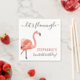 Låt oss Flamingle | Tropiskt Flamingo-Födelsedagsf Pappersservett