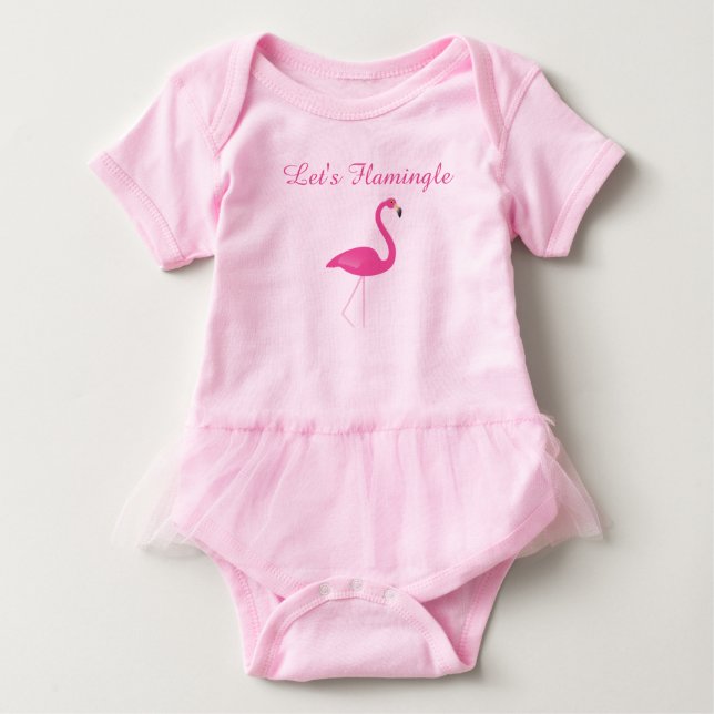 Låt oss Flamingle TuTu Bodykostym Tee Shirt (Framsida)
