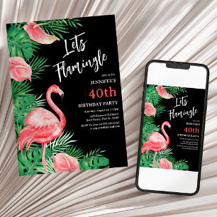 Låt oss Flamingo Födelsedagsfest Inbjudningar