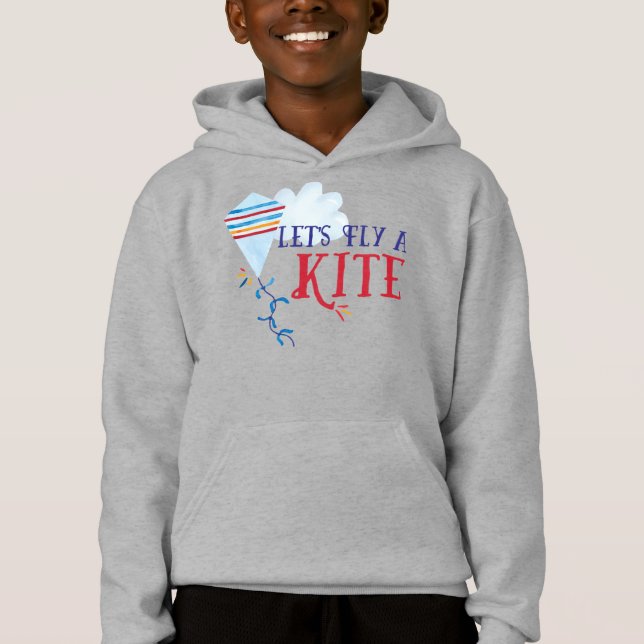 Låt oss Fly a Kite Kids Sweatshirt T Shirt (Framsida)