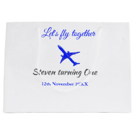 Låt oss flyga ihop första födelsedag flygplan blue