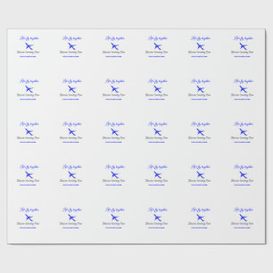Låt oss flyga ihop första födelsedag flygplan blue presentpapper