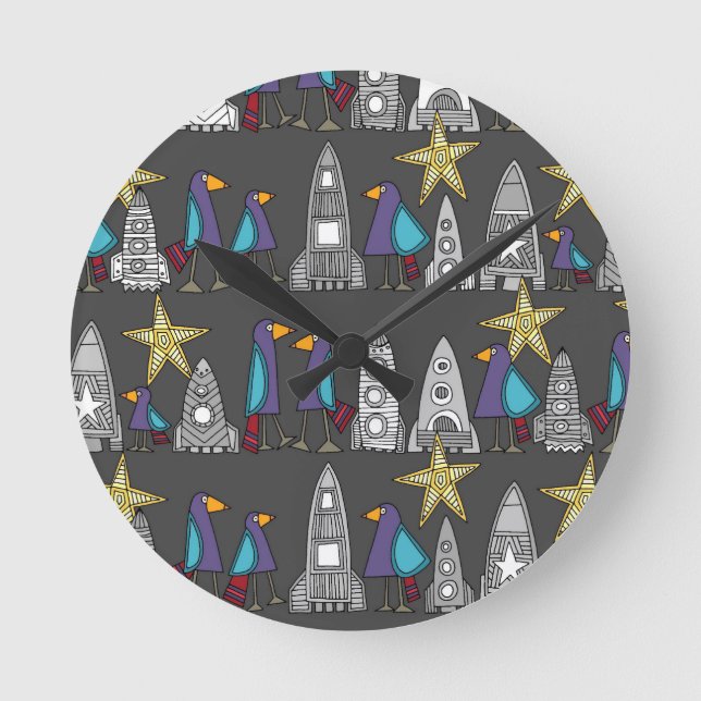 låt oss flyga långt bort rund klocka (Framsida)