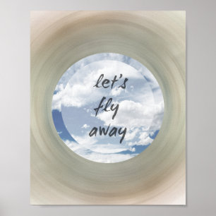 låt oss flygcitattecken poster blå himmel och moln