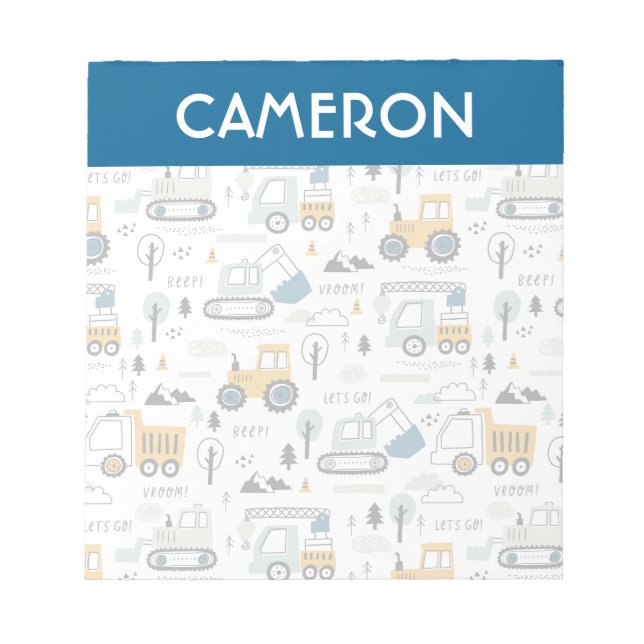 Låt oss Flytta Fordon Mönster Anteckningsblock (Framsida)