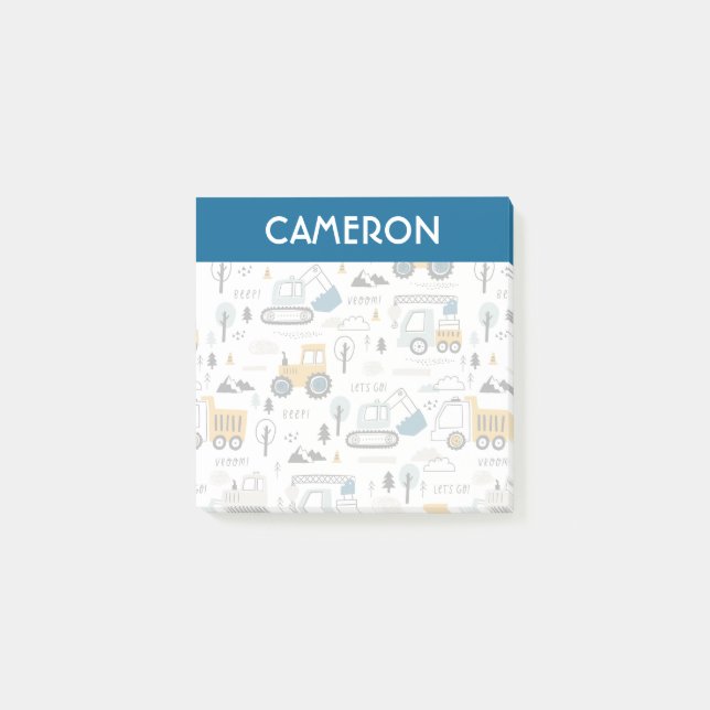 Låt oss Flytta Fordon Mönster Post-it Block (Framsida)