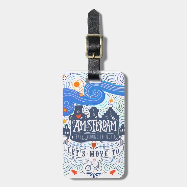 Låt oss flytta till Amsterdam Bagagebricka (Vertikal Framsida)