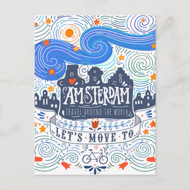 Låt oss flytta till Amsterdam Vykort (Framsida)