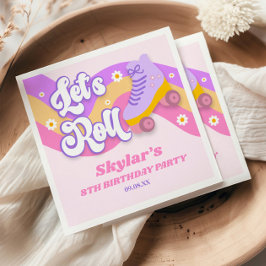 Låt oss Födelsedagsfesten Roll Roller Skate Skate Pappersservett