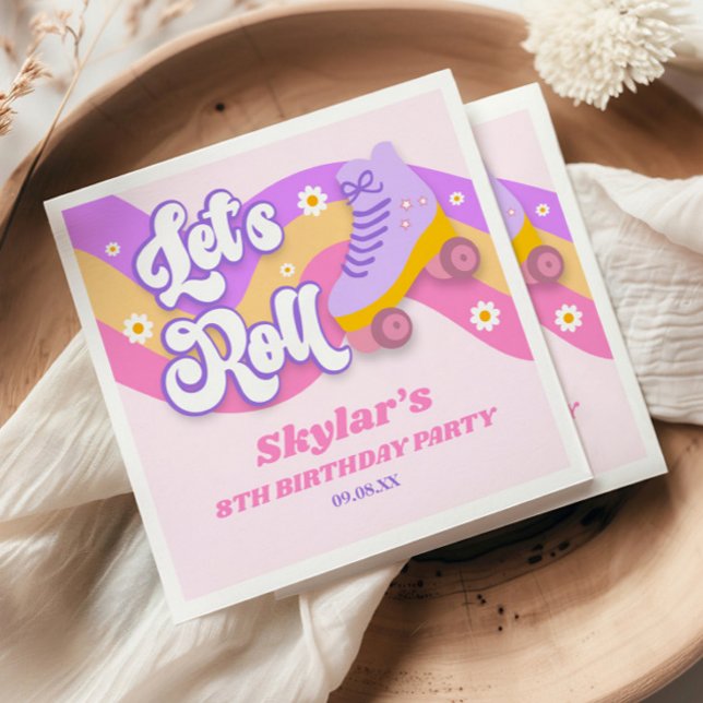 Låt oss Födelsedagsfesten Roll Roller Skate Skate Pappersservett (Skapare uppladdad)