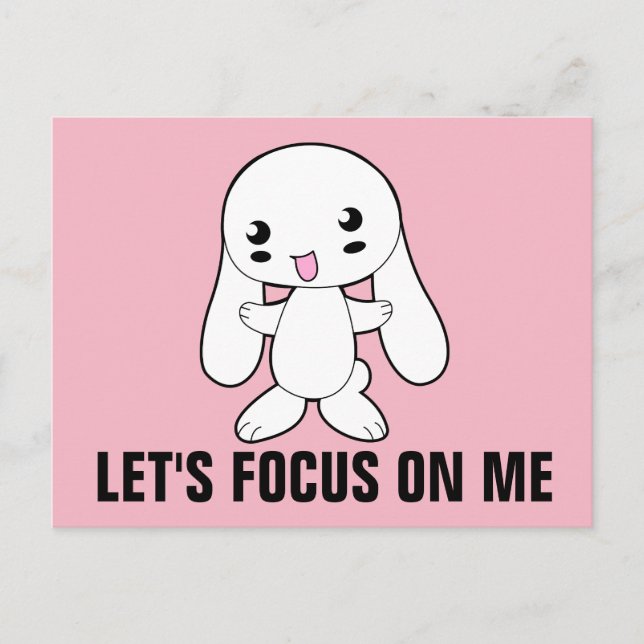 LÅT OSS FOKUS PÅ MIG RUDE BUNNY POSTCARDS VYKORT (Framsida)