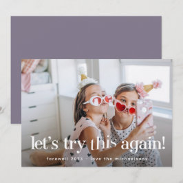 "Låt oss Försök igen" fotokort för Lila Helgdag