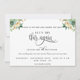 Låt oss Försök igen, Grey and White Blommigt Spara Datumet