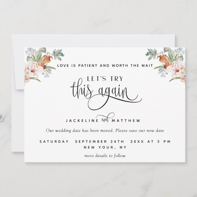 Låt oss Försök igen, Kärlek är Patientjorden Tones Spara Datumet (Framsida)