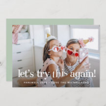 "Låt oss Försök igen" Mint Helgdag Photo Card