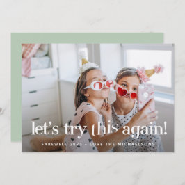 "Låt oss Försök igen" Mint Helgdag Photo Card