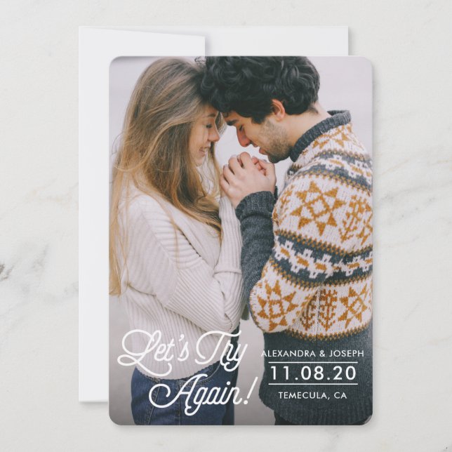 Låt oss försöka igen Uppställningskort Inbjudningar (Framsida)