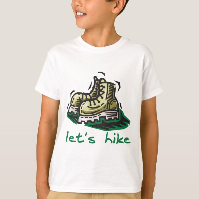 Låt oss fotvandra grönt tee shirt (Framsida)