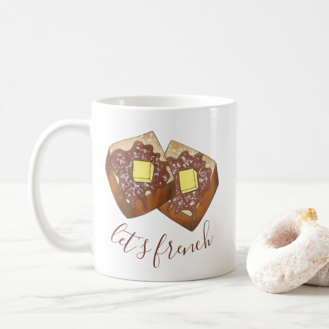 Låt oss Fransk Toast Butter och Syrup Breakfast Fo Kaffemugg (Med munk)