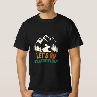 Låt Oss Gå Äventyr Vintage Berg Vandring Retro Gr T Shirt