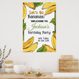 Låt oss gå bananas Alla åldrar Födelsedagsfest Poster