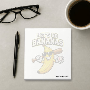 Låt oss gå bananas Retro baseboll banan rolig Anteckningsblock