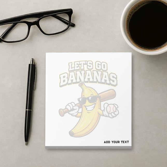 Låt oss gå bananas Retro baseboll banan rolig Anteckningsblock (Skapare uppladdad)