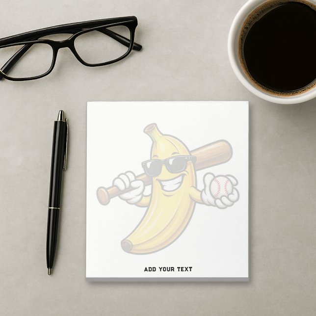 Låt oss gå bananas Retro baseboll banan rolig Anteckningsblock (Skapare uppladdad)