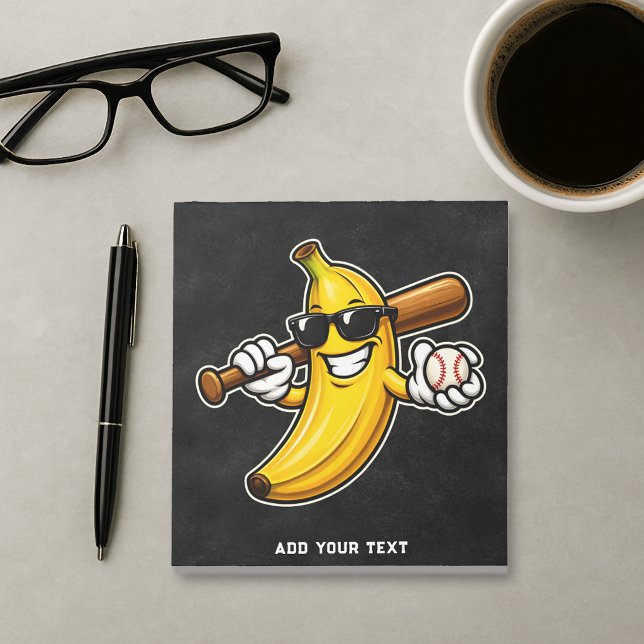 Låt oss gå bananas Retro baseboll banan rolig Anteckningsblock (Skapare uppladdad)