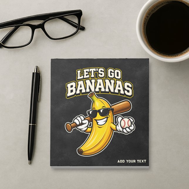 Låt oss gå bananas Retro baseboll banan rolig Anteckningsblock (Skapare uppladdad)