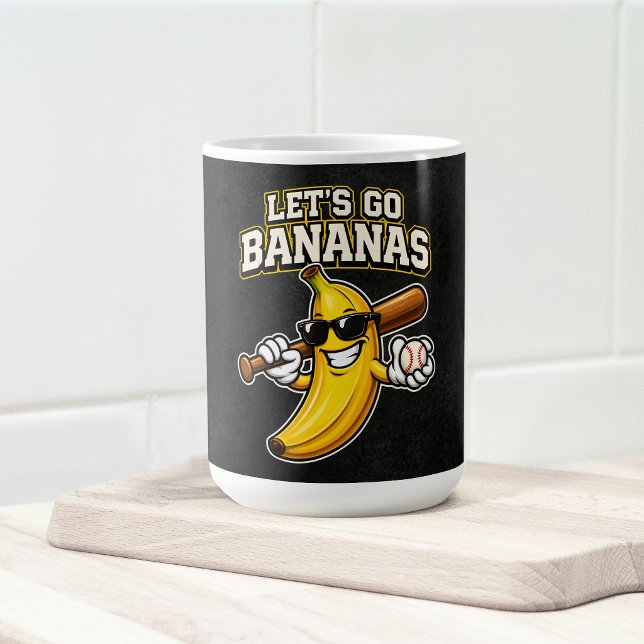 Låt oss gå bananas Retro baseboll banan rolig Kaffemugg (Skapare uppladdad)
